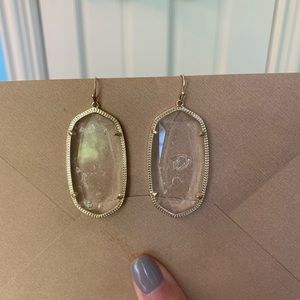 Gold and Clear Kendra Scott Earrings